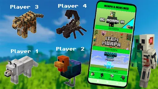 Скриншот 4 — Morph & Mobs Mod For Minecraft