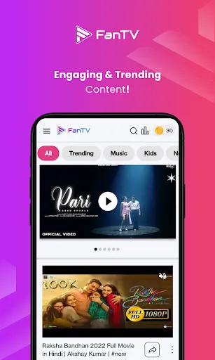 Скриншот 1 — FanTV Trending Videos & Music