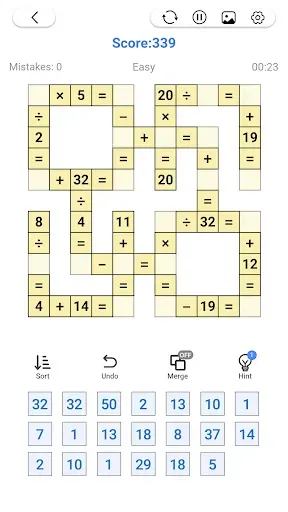 Скриншот 1 — Cross Number - Math Puzzle