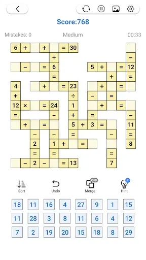 Скриншот 2 — Cross Number - Math Puzzle