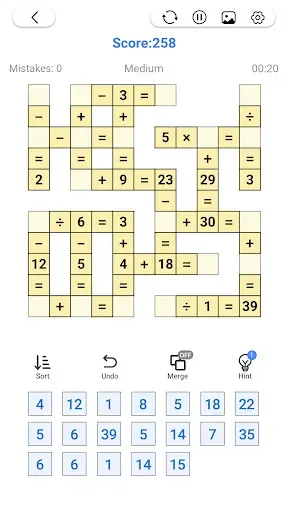 Скриншот 4 — Cross Number - Math Puzzle