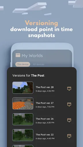 Скриншот 5 — Backup for Minecraft PE
