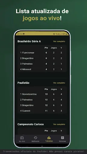 Скриншот 3 — Futebol ao vivo