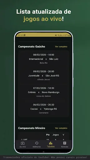 Скриншот 4 — Futebol ao vivo