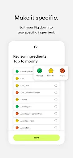 Скриншот 3 — Fig: Food Scanner & Guide
