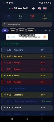 Скриншот 5 — Figurinhas Copa 2026 Checklist