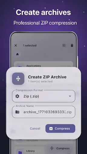 Скриншот 3 — File Zipper - ZIP архиватор