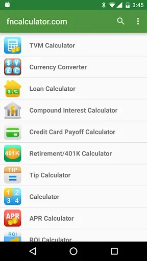 Скриншот 2 — Financial Calculators