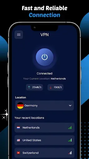 Скриншот 1 — Blue VPN - VPN Proxy Master