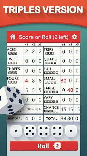 Скриншот 3 — Yazy the yatzy dice game