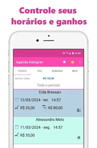 Скриншот 1 — Agenda Designer de Sobrancelha