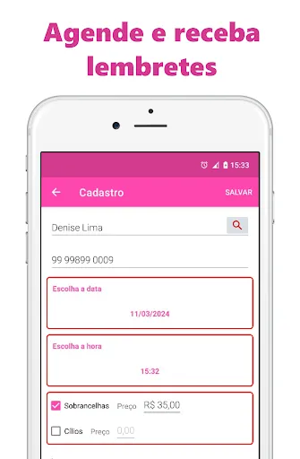 Скриншот 2 — Agenda Designer de Sobrancelha