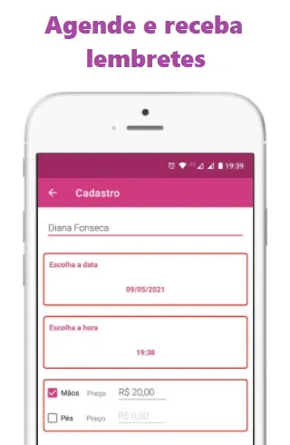 Скриншот 2 — Agenda para Manicure App