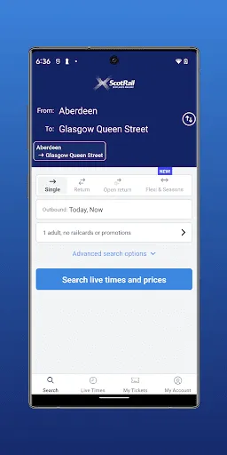 Скриншот 1 — ScotRail Train Times & Tickets