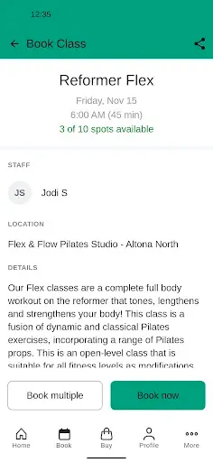 Скриншот 3 — Flex & Flow Pilates Studio