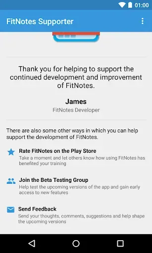 Скриншот 2 — FitNotes Supporter