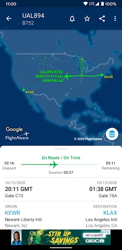 Скриншот 3 — FlightAware Отслеж. полетов