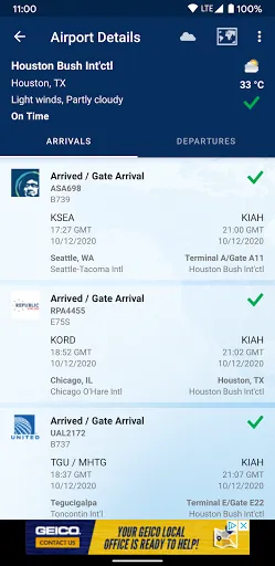 Скриншот 5 — FlightAware Отслеж. полетов