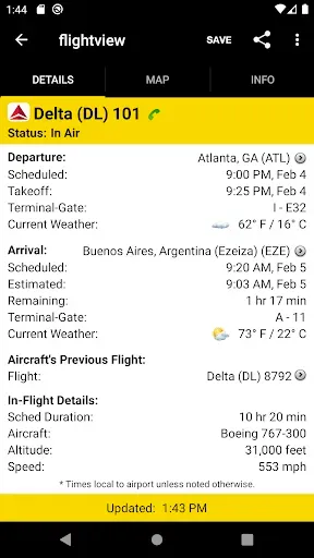 Скриншот 5 — FlightView: Flight Tracker