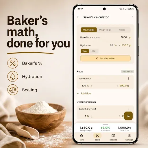 Скриншот 3 — Sourdough & Pizza Calculator