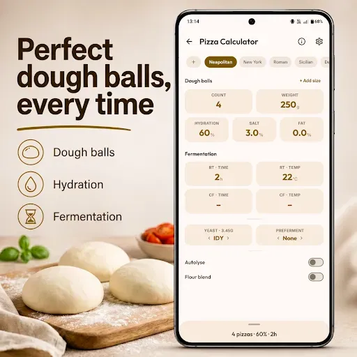 Скриншот 4 — Sourdough & Pizza Calculator