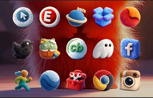 Скриншот 1 — Fluffy 3D - Icon Pack