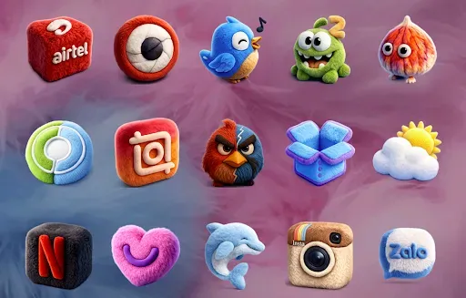 Скриншот 2 — Fluffy 3D - Icon Pack