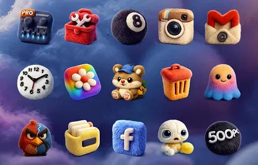 Скриншот 4 — Fluffy 3D - Icon Pack