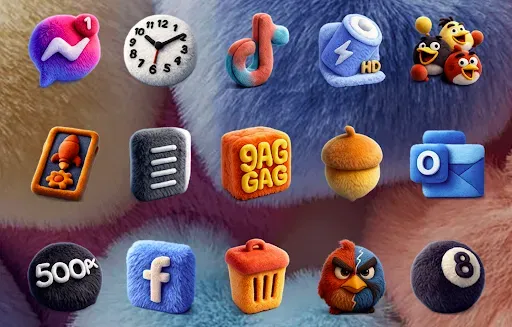 Скриншот 5 — Fluffy 3D - Icon Pack