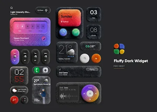Скриншот 1 — Fluffy Dark Widget