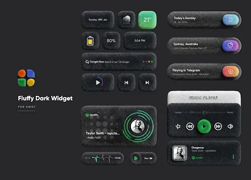 Скриншот 2 — Fluffy Dark Widget