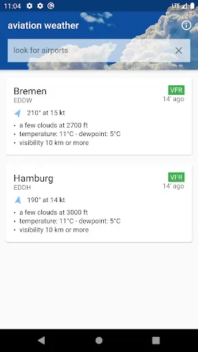 Скриншот 1 — Aviation weather - METAR & TAF