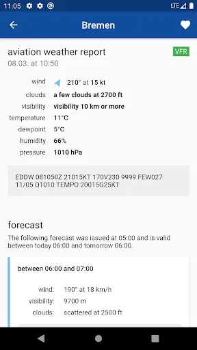 Скриншот 2 — Aviation weather - METAR & TAF
