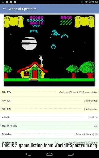 Скриншот 6 — Speccy+ ZX Spectrum Emulator