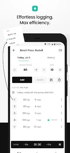 Скриншот 4 — FitHero - Gym Workout Tracker