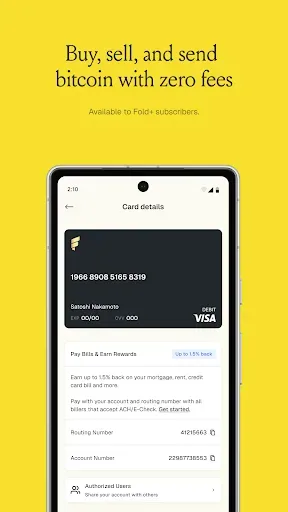 Скриншот 2 — Fold: Bitcoin Personal Finance