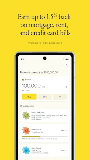 Скриншот 3 — Fold: Bitcoin Personal Finance