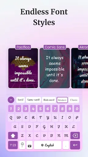 Скриншот 1 — Fonts Keyboard Themes - Emoji