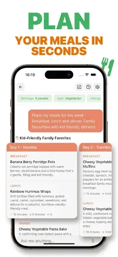 Скриншот 1 — Meal Planner: FoodiePrep AI