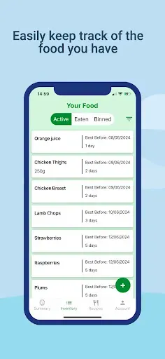 Скриншот 1 — FoodWise - Your Food Inventory
