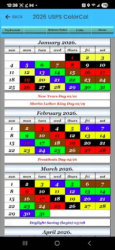 Скриншот 2 — 2026 ColorCal USPS Calendar