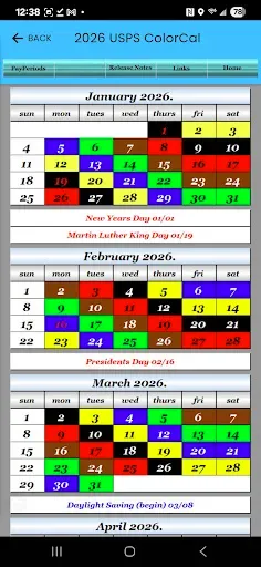 Скриншот 4 — 2026 ColorCal USPS Calendar