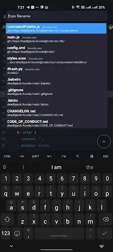 Скриншот 1 — Acode - code editor | OSS