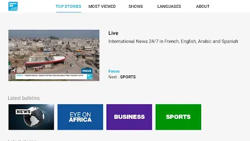Скриншот 1 — FRANCE 24 - Android TV