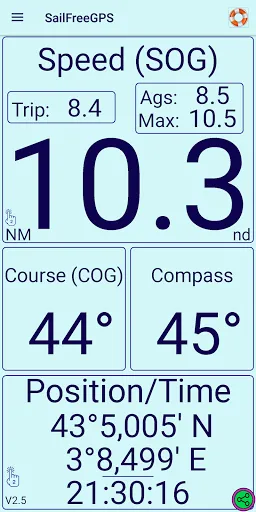 Скриншот 1 — SailFreeGPS