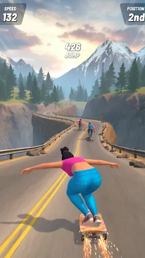 Скриншот 1 — Downhill Skate Race ― Гонки