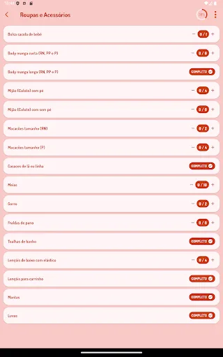Скриншот 6 — Vem Bebê: Lista de Enxoval