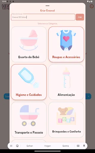 Скриншот 8 — Vem Bebê: Lista de Enxoval