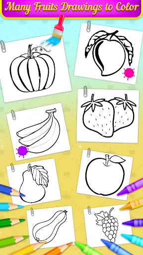 Скриншот 2 — Fruits Coloring Book & Drawing