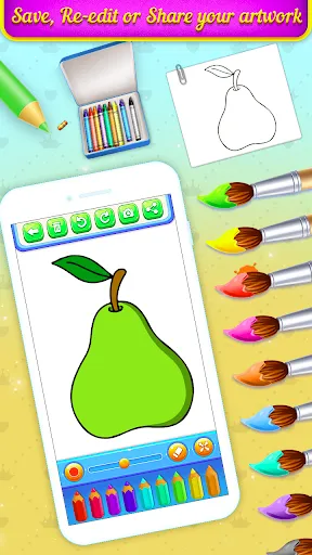 Скриншот 6 — Fruits Coloring Book & Drawing